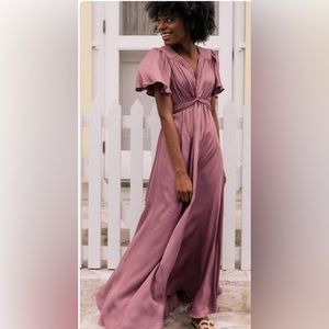 Genevieve Empire Waist Pleated Maxi Dress